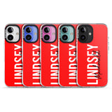 iPhone 16 Pro Max Personalised Bold Name: Red Black Impact Phone Case