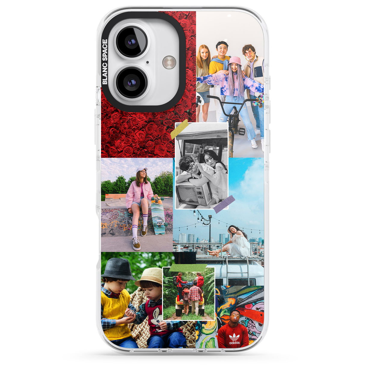 iPhone 16 Pro Max Personalised Photo Collage Black Impact Phone Case