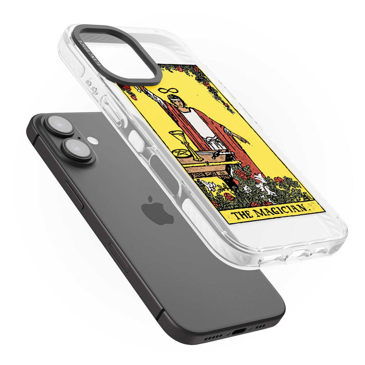 iPhone 16 Pro Max Personalised The Magician Tarot Card - Colour Black Impact Phone Case