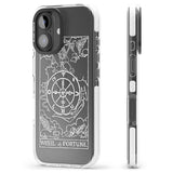 iPhone 16 Pro Max Personalised Wheel of Fortune Tarot Card - White Transparent Black Impact Phone Case