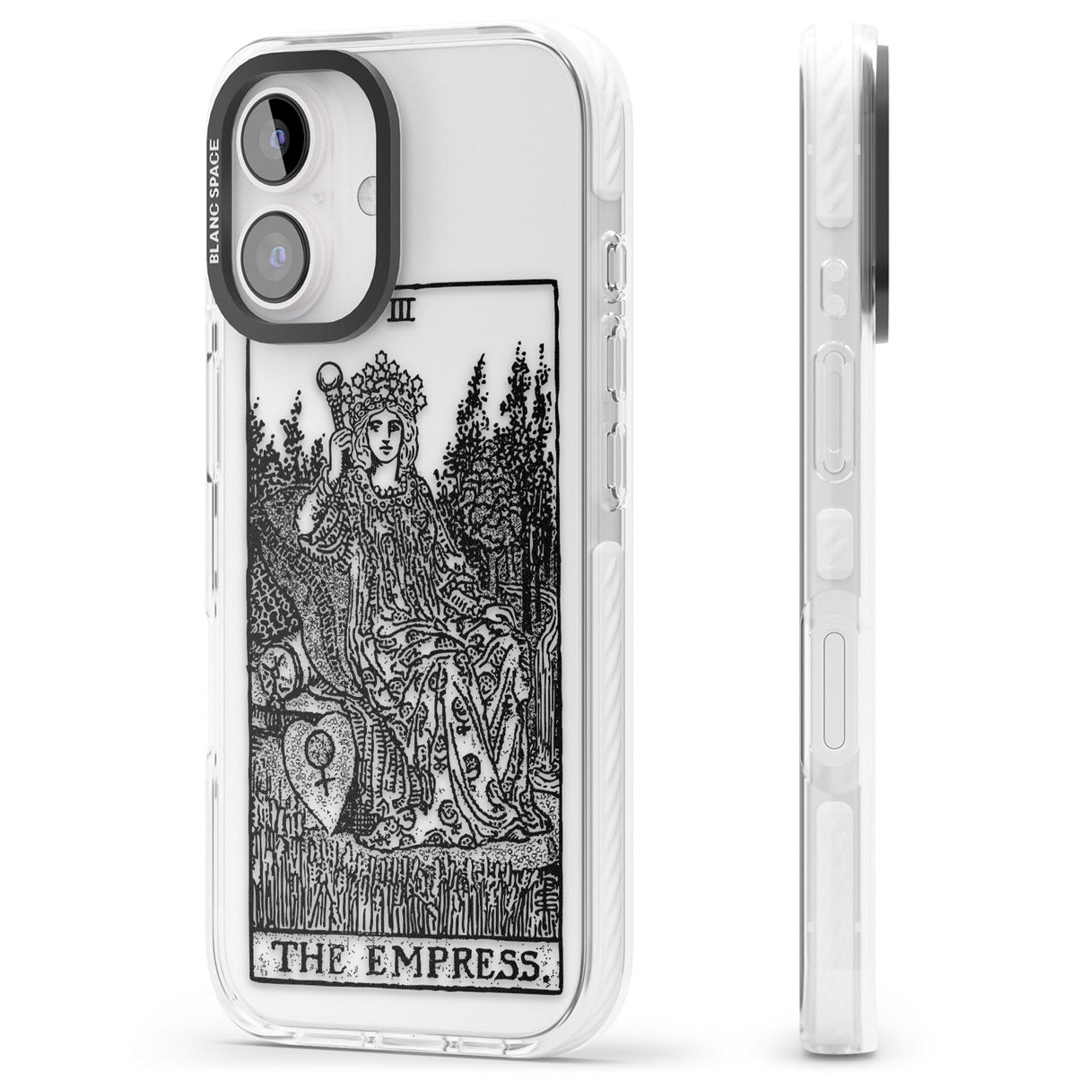 iPhone 16 Pro Max Personalised The Empress Tarot Card - Transparent Black Impact Phone Case