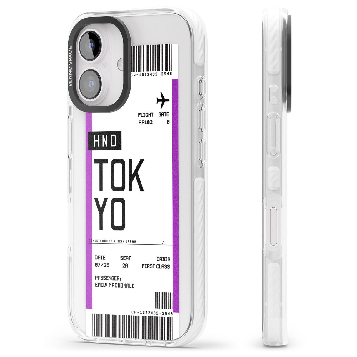 iPhone 16 Pro Max Personalised Tokyo Boarding Pass Black Impact Phone Case