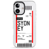 iPhone 16 Pro Max Personalised Sydney Boarding Pass Black Impact Phone Case