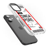 iPhone 16 Pro Max Personalised Singapore Boarding Pass Black Impact Phone Case