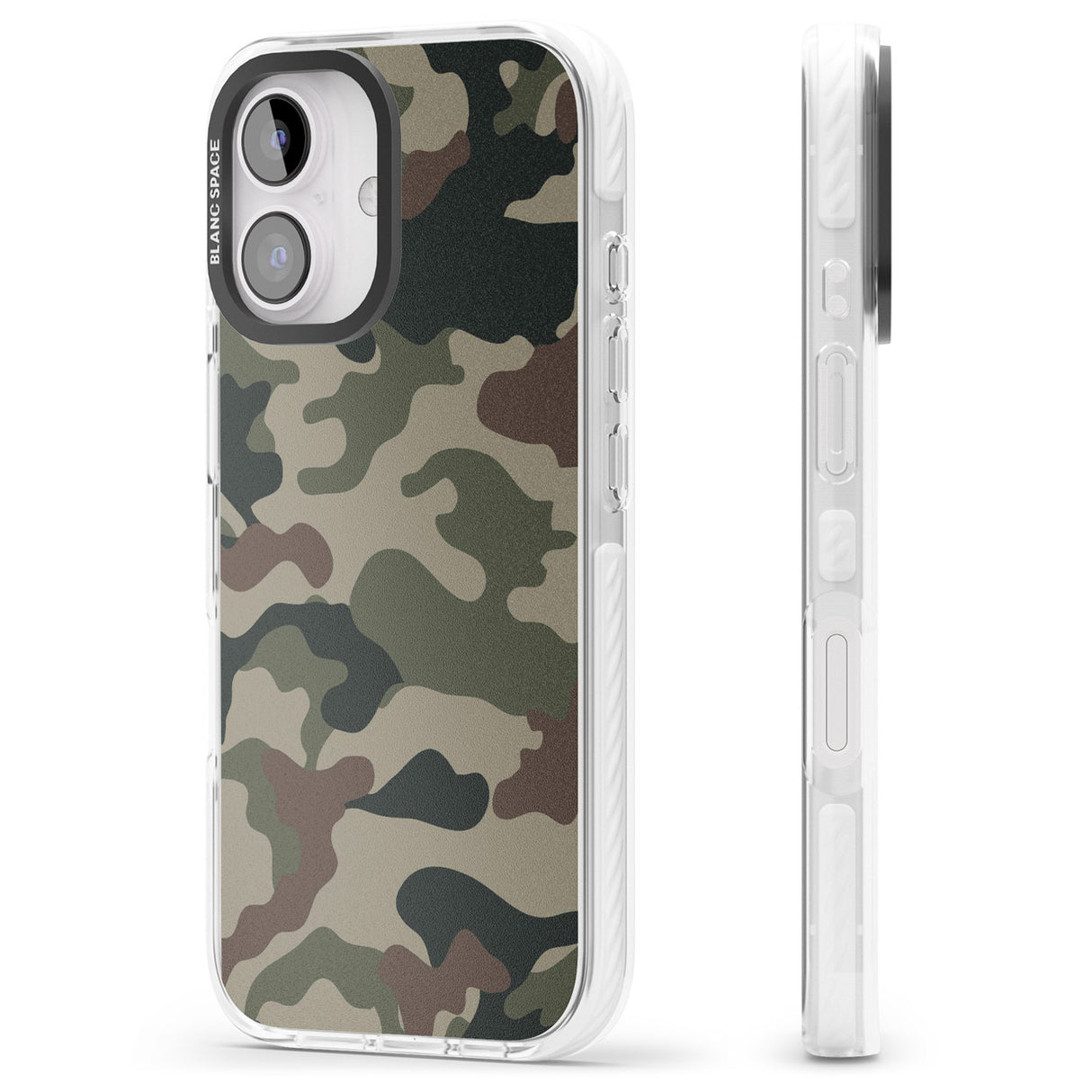 iPhone 16 Pro Max Green and Brown Camo Black Impact Phone Case