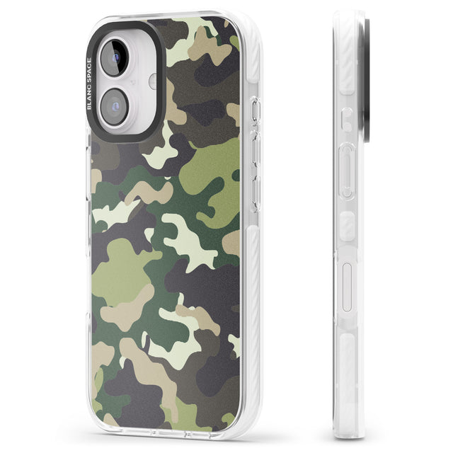 iPhone 16 Pro Max Green Camo Black Impact Phone Case