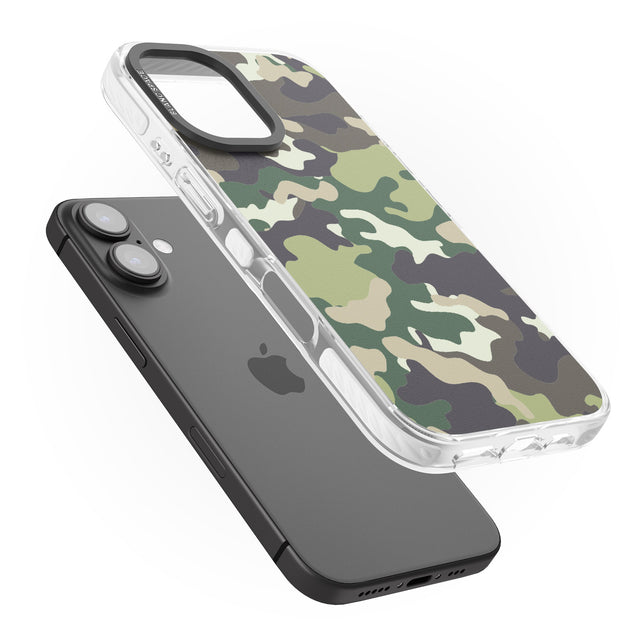 iPhone 16 Pro Max Green Camo Black Impact Phone Case