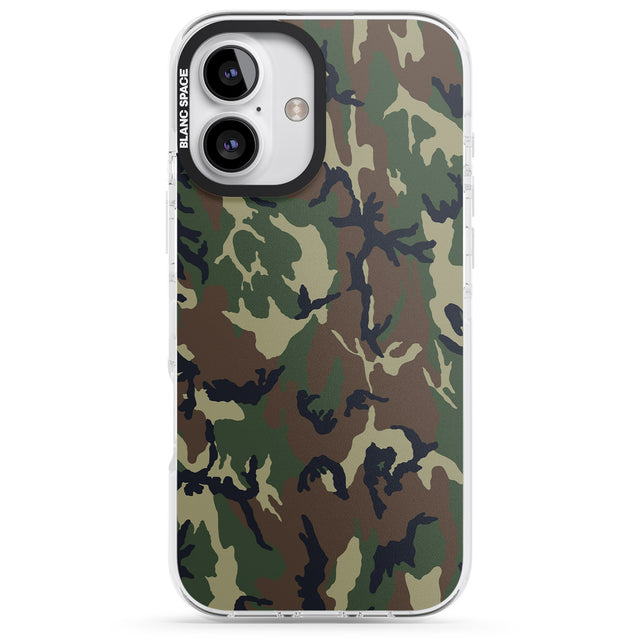 iPhone 16 Pro Max Forest Green Camo Black Impact Phone Case