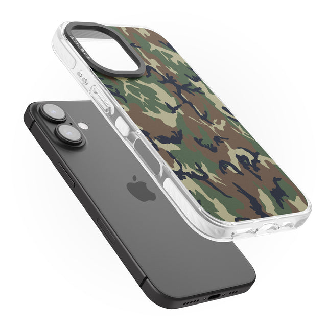 iPhone 16 Pro Max Forest Green Camo Black Impact Phone Case