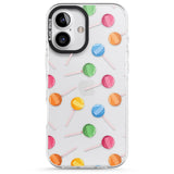 iPhone 16 Pro Max Lollipop Pattern Black Impact Phone Case