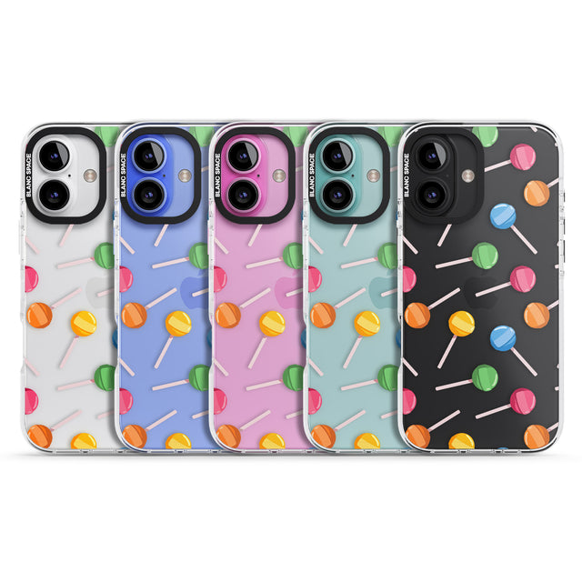 iPhone 16 Pro Max Lollipop Pattern Black Impact Phone Case