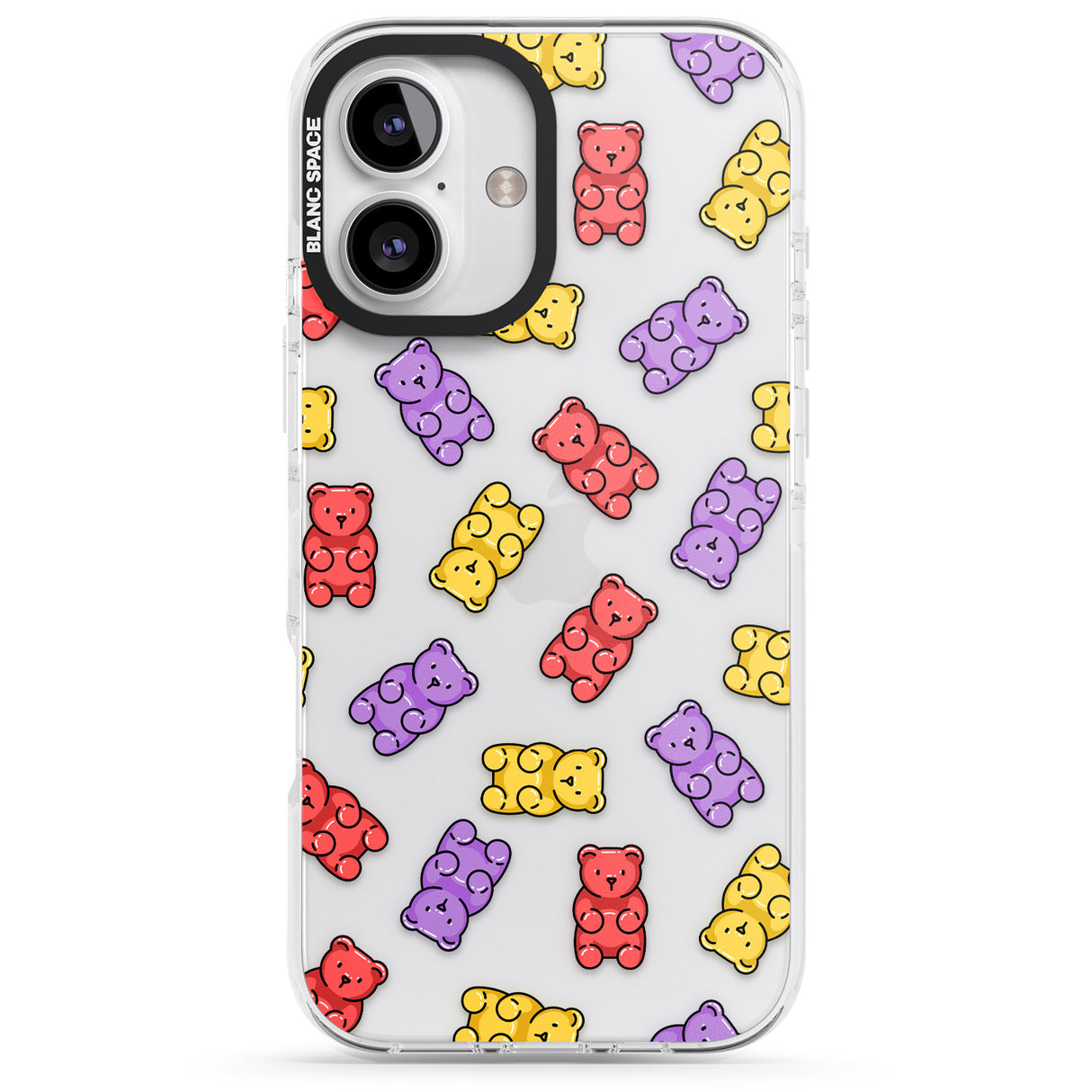 iPhone 16 Pro Max Gummy Bear Pattern Black Impact Phone Case