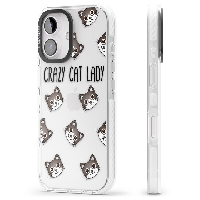 iPhone 16 Pro Max Crazy Cat Lady Black Impact Phone Case