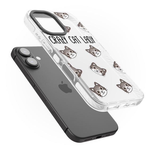 iPhone 16 Pro Max Crazy Cat Lady Black Impact Phone Case