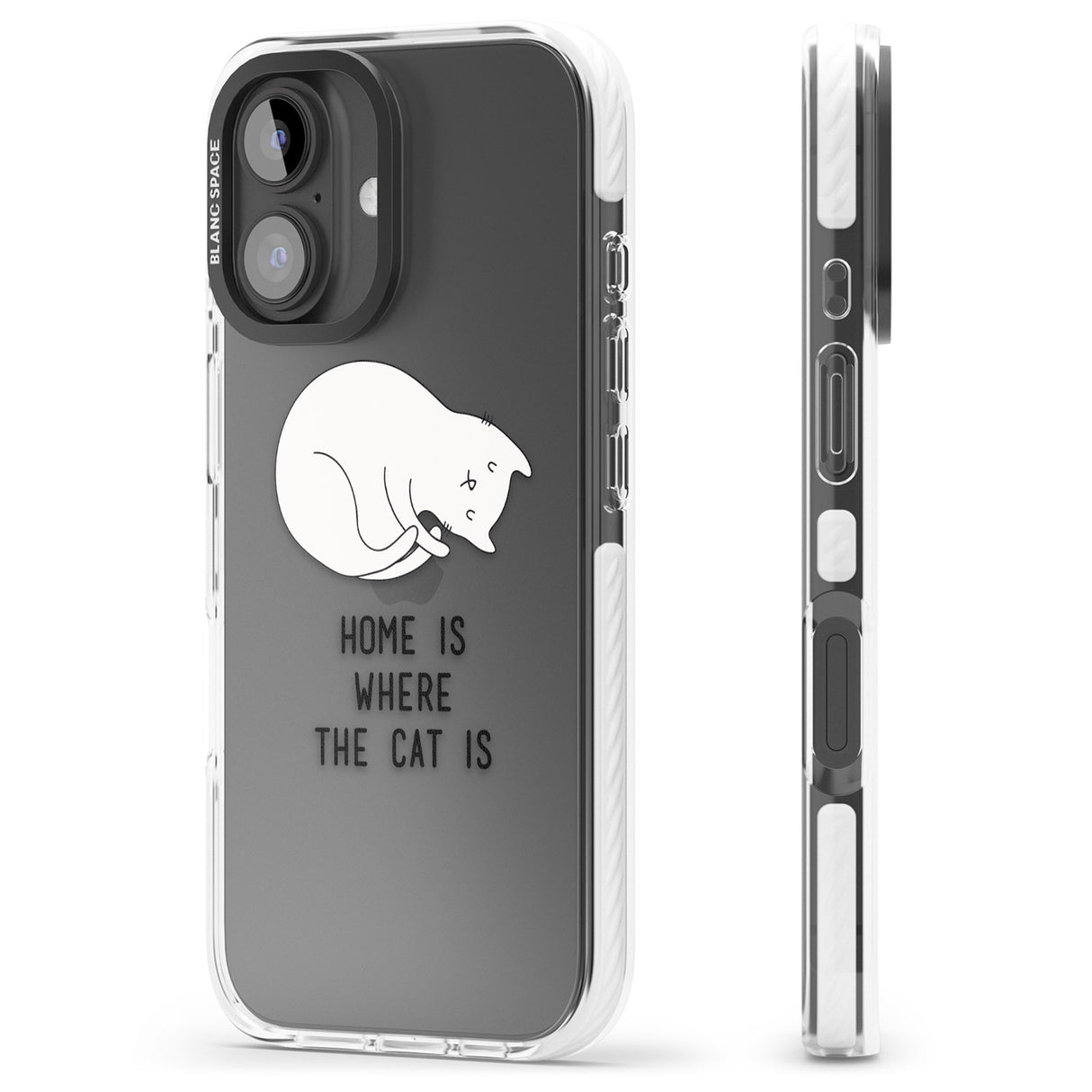 iPhone 16 Pro Max Home Is Where the Cat is Black Impact Phone Case