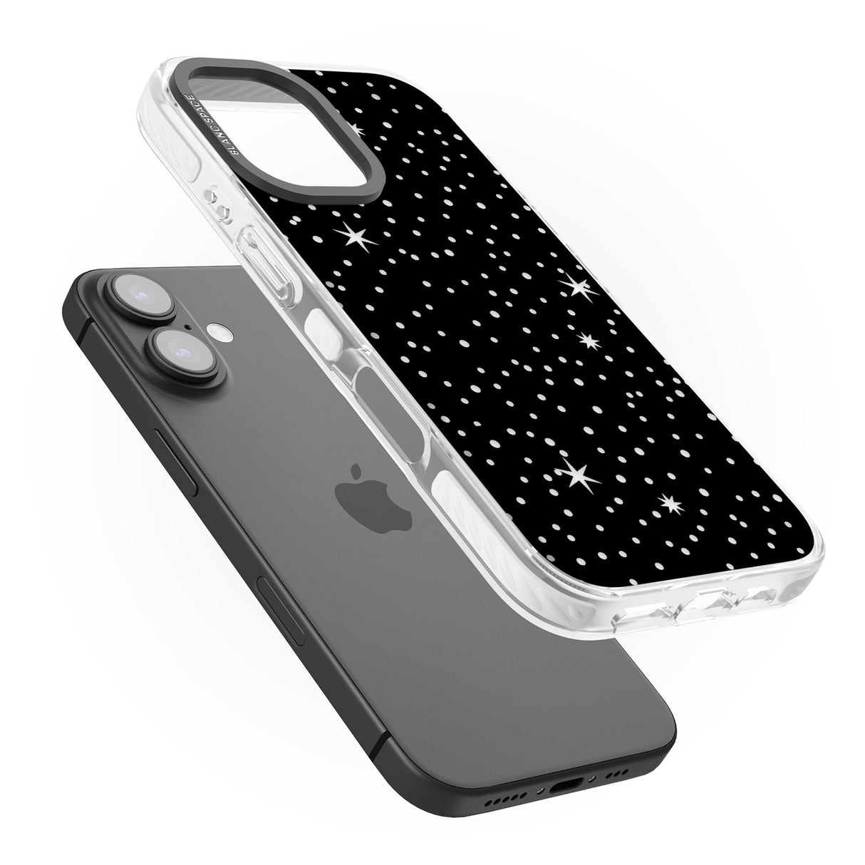 iPhone 16 Pro Max Celestial Cut-Out Stars Black Impact Phone Case