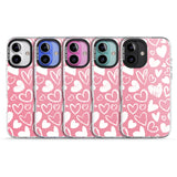 iPhone 16 Pro Max Chalk Hearts Black Impact Phone Case