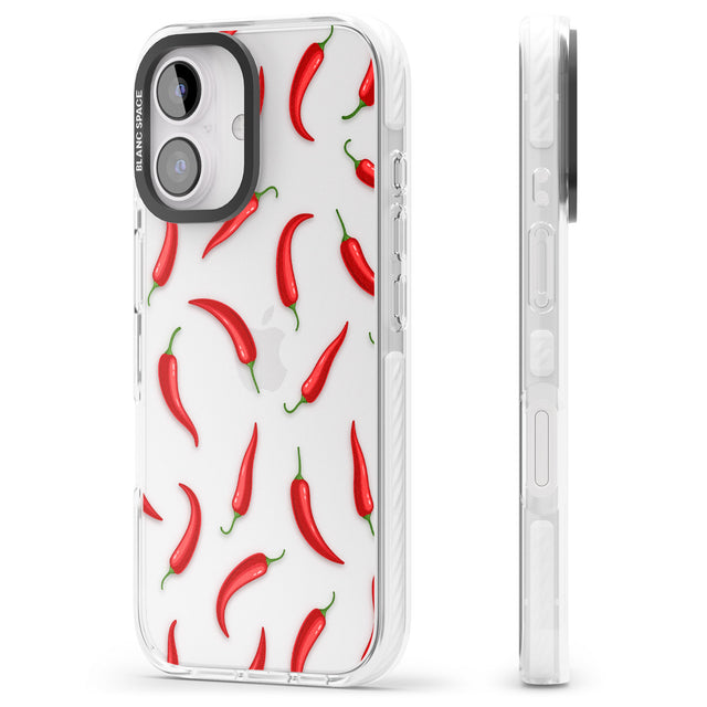 iPhone 16 Pro Max Chilli Pattern Black Impact Phone Case