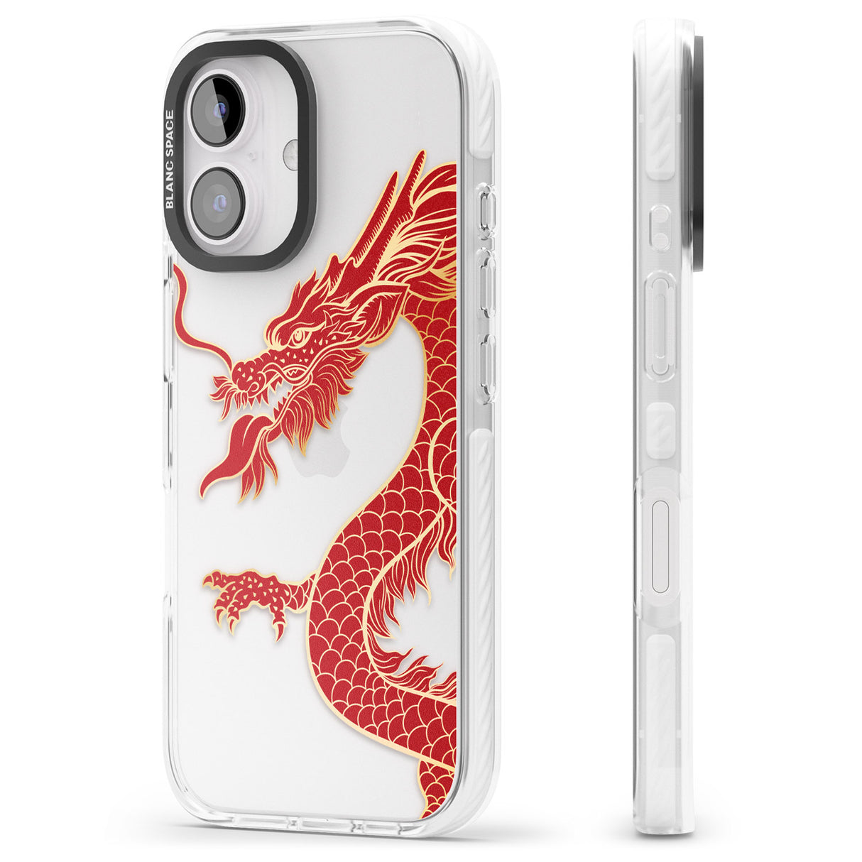 iPhone 16 Pro Max Large Red Dragon Black Impact Phone Case