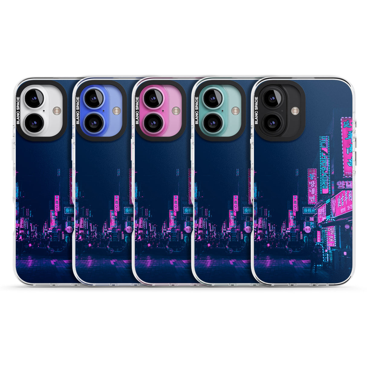 iPhone 16 Pro Max Pink & Turquoise - Neon Cities Black Impact Phone Case