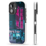 iPhone 16 Pro Max Motorcylist & Signs - Neon Cities Photographs Black Impact Phone Case