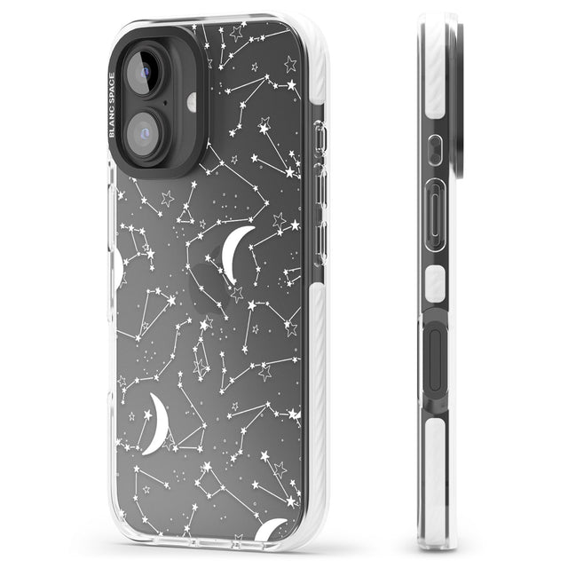 iPhone 16 Pro Max White Constellations Black Impact Phone Case