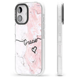 iPhone 16 Pro Max Pink Marble Black Impact Phone Case