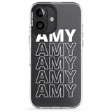 iPhone 16 Pro Max Personalised Clear Text 5C Black Impact Phone Case