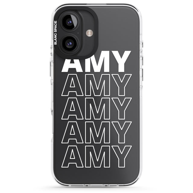 iPhone 16 Pro Max Personalised Clear Text 5C Black Impact Phone Case