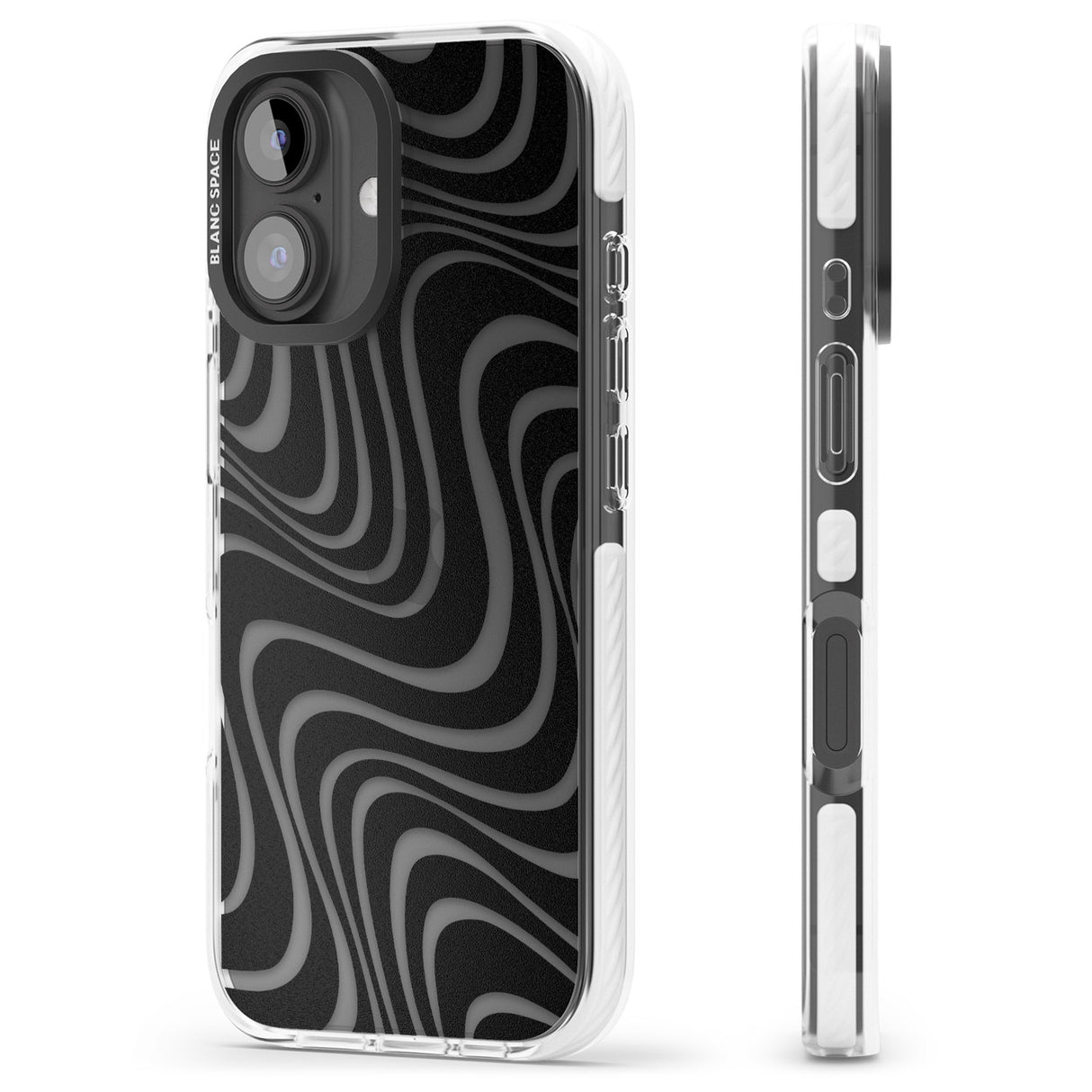 iPhone 16 Pro Max Abstract Waves Black Impact Phone Case