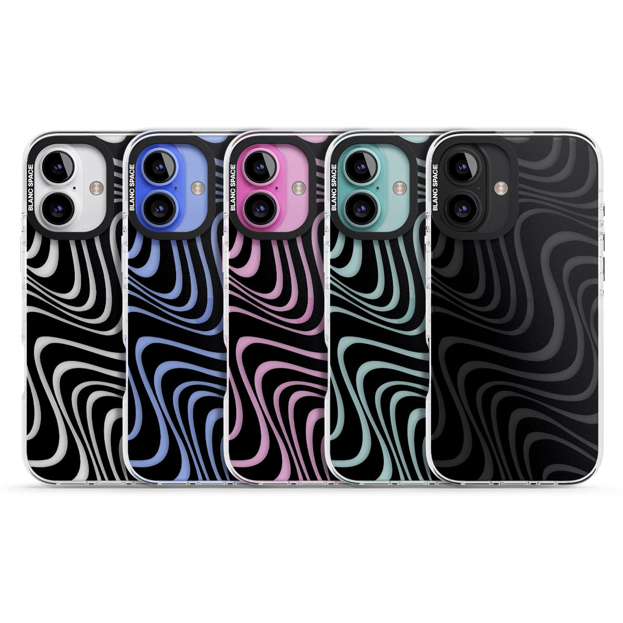 iPhone 16 Pro Max Abstract Waves Black Impact Phone Case