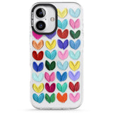 iPhone 16 Pro Max Oil Painted Hearts Black Impact Phone Case