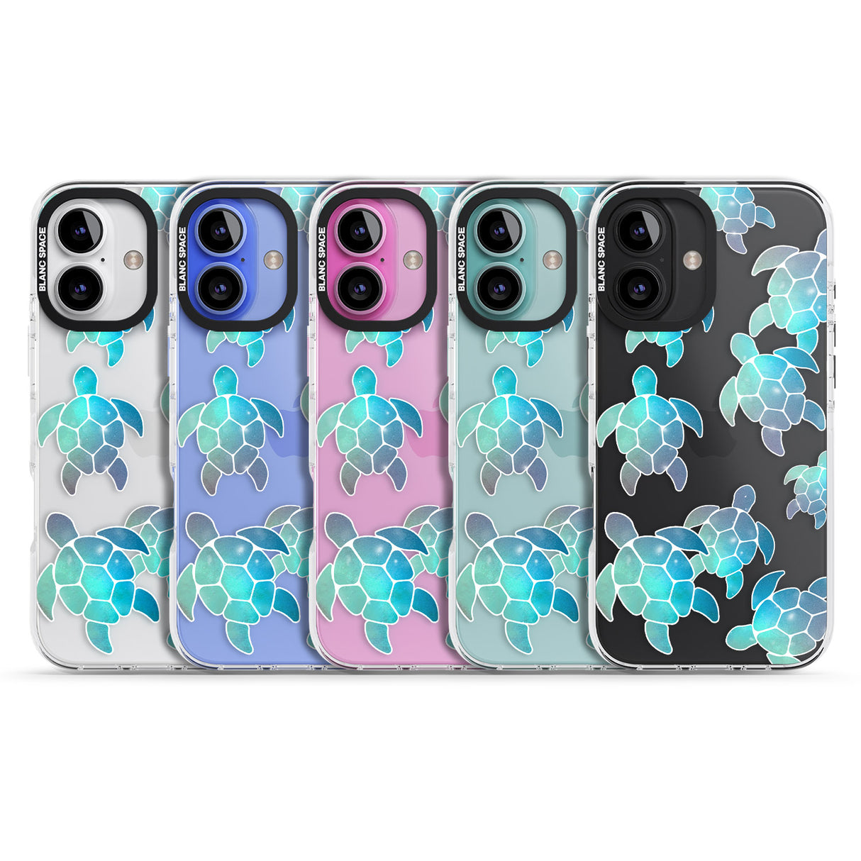 iPhone 16 Pro Max Aqua Space Turtles Black Impact Phone Case