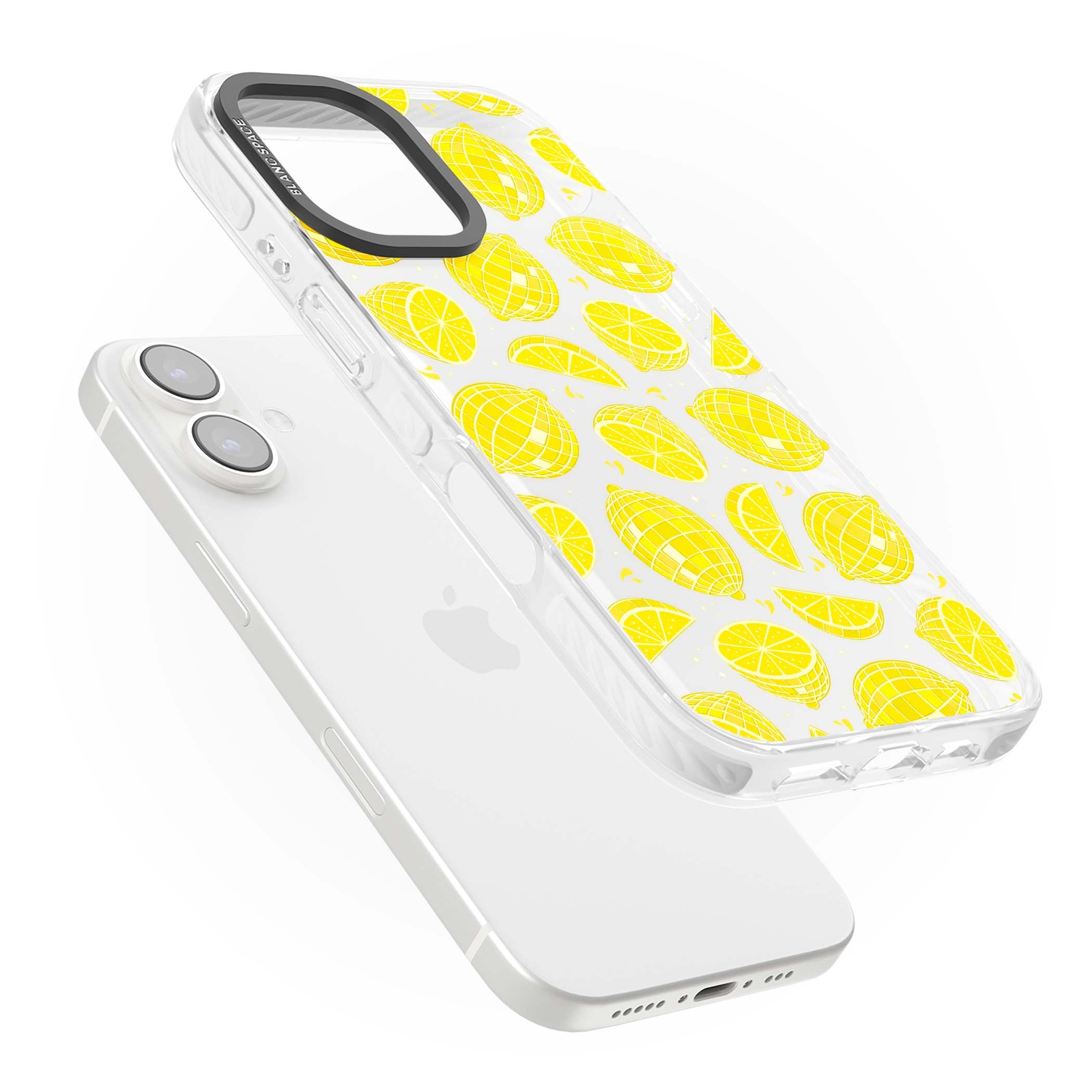 Disco Lemons citrus iPhone case featuring mirrorball lemons, sliced fruit and sparkle accents | Clear Impact case for iPhone 16, iPhone 16 Plus