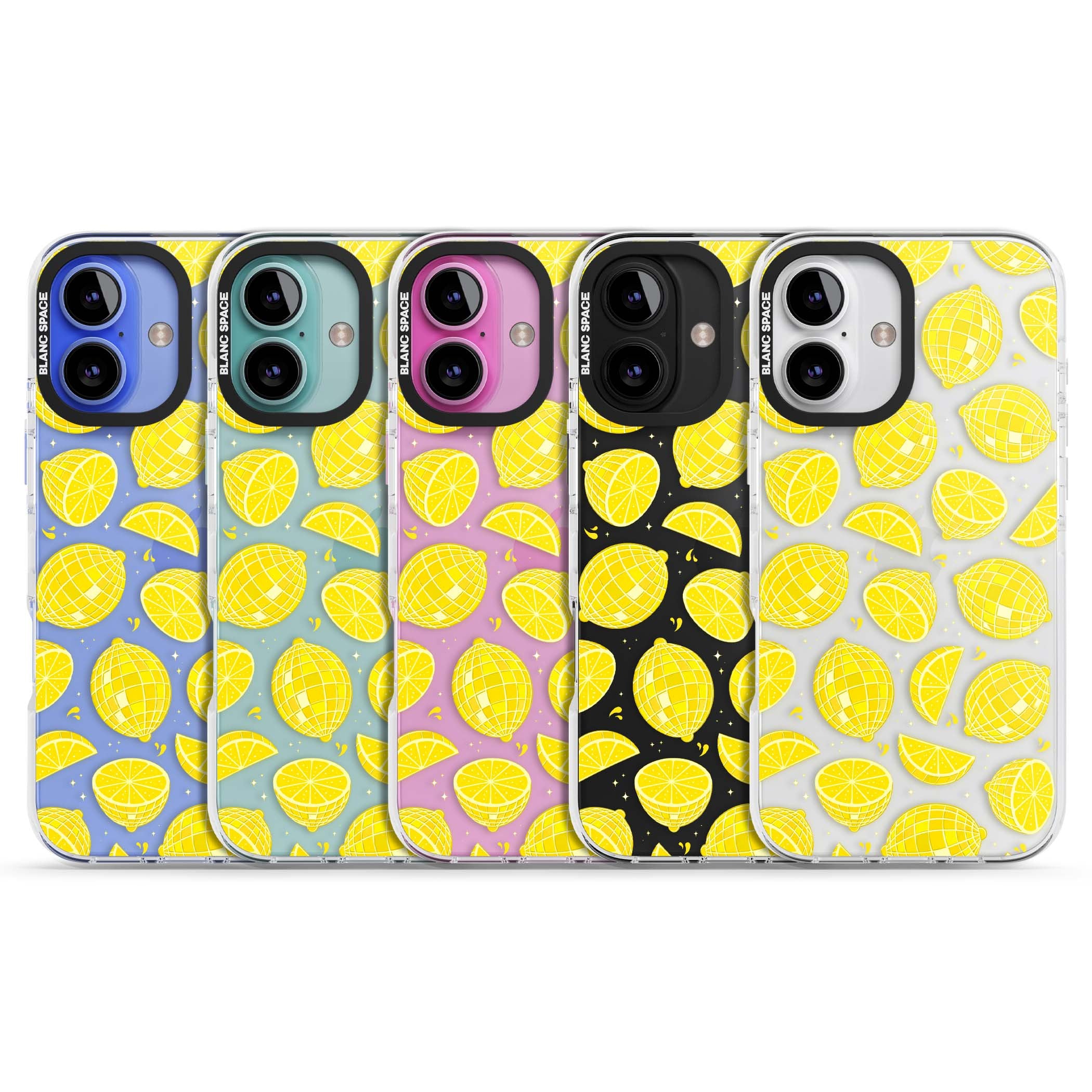 Disco Lemons citrus iPhone case featuring mirrorball lemons, sliced fruit and sparkle accents | Clear Impact case for iPhone 16, iPhone 16 Plus