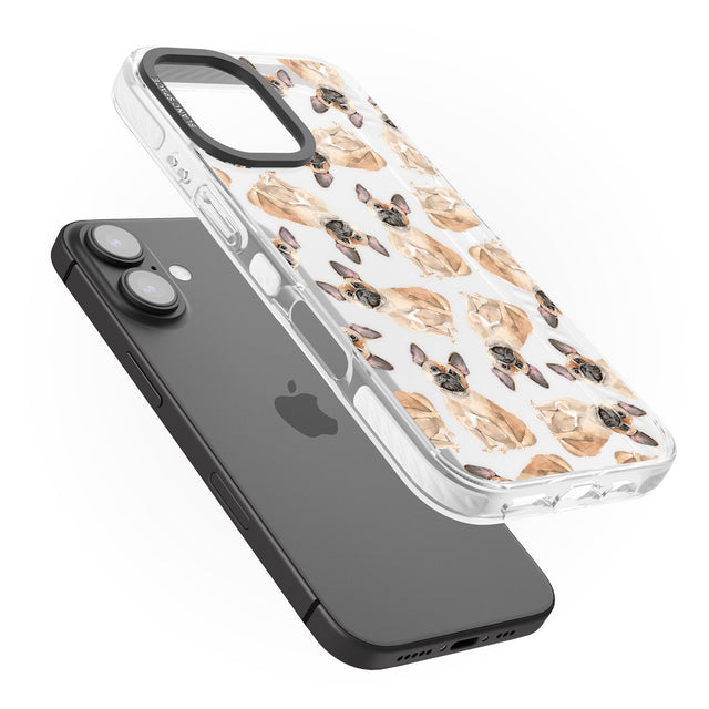 iPhone 16 Pro Max French Bulldog Watercolour Dog Pattern Black Impact Phone Case