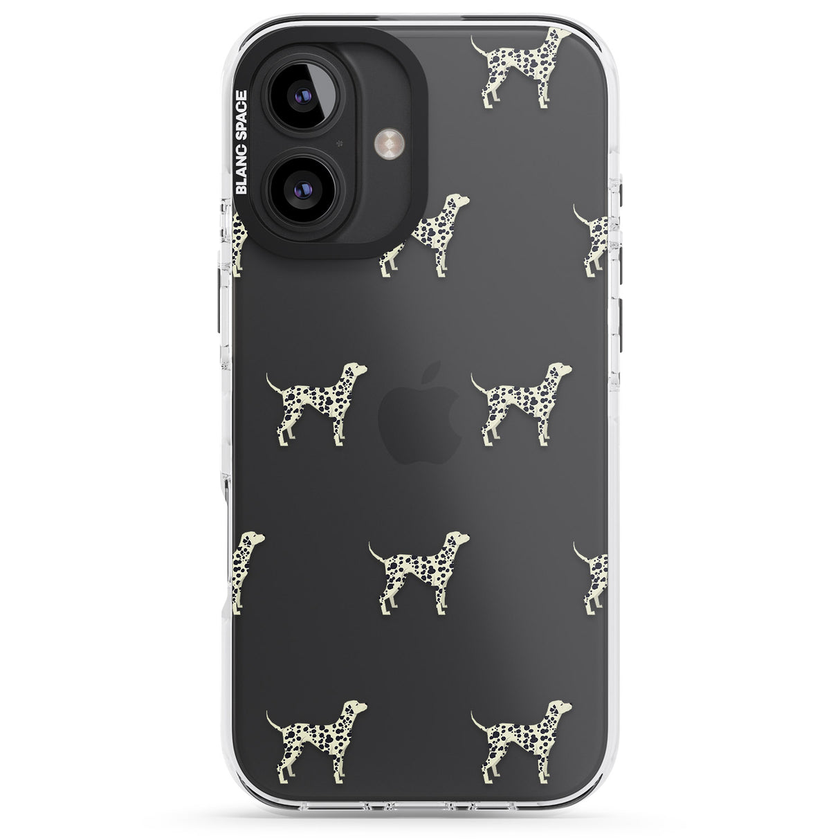 iPhone 16 Pro Max Dalmation Dog Pattern Clear Black Impact Phone Case