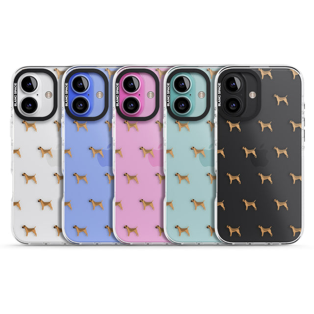 iPhone 16 Pro Max Border Terrier Dog Pattern Clear Black Impact Phone Case