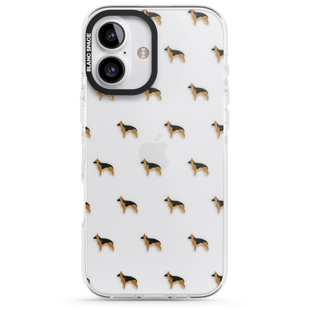 iPhone 16 Pro Max German Sherpard Dog Pattern Clear Black Impact Phone Case