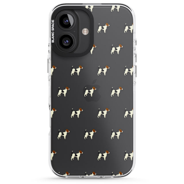 iPhone 16 Pro Max Jack Russell Terrier Dog Pattern Clear Black Impact Phone Case