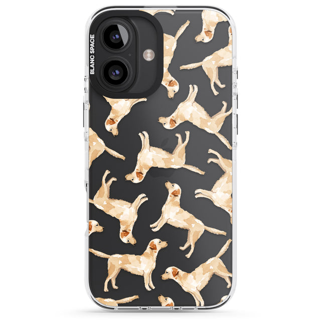 iPhone 16 Pro Max Yellow Labrador Watercolour Dog Pattern Black Impact Phone Case