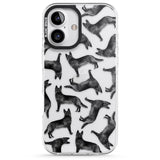 iPhone 16 Pro Max German Shepherd (Black) Watercolour Dog Pattern Black Impact Phone Case