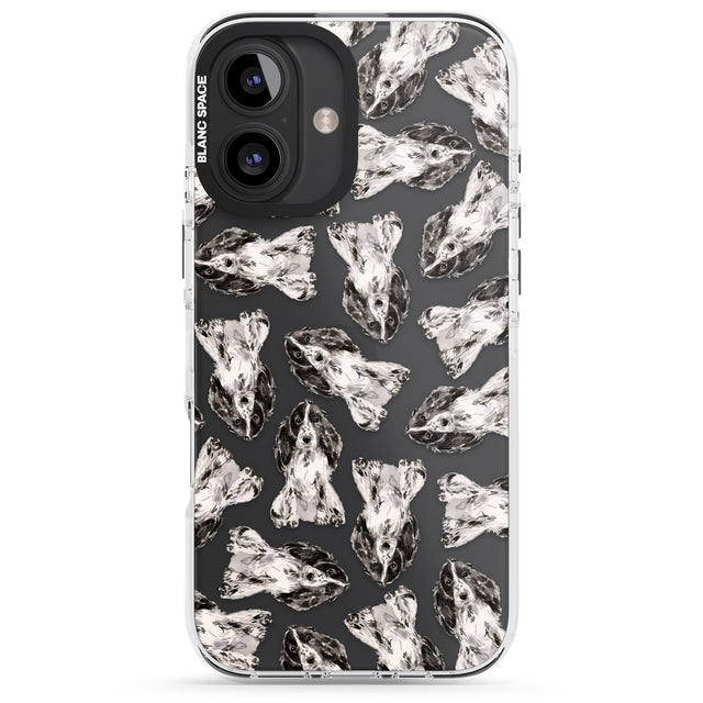 iPhone 16 Pro Max Cocker Spaniel (Black) Watercolour Dog Pattern Black Impact Phone Case