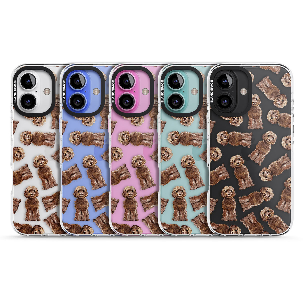 iPhone 16 Pro Max Cockapoo (Brown) Watercolour Dog Pattern Black Impact Phone Case