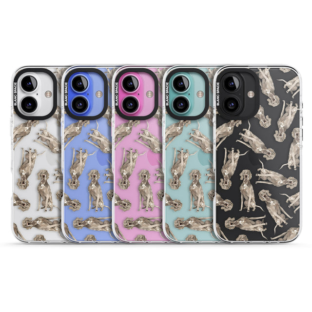 iPhone 16 Pro Max Weimaraner Watercolour Dog Pattern Black Impact Phone Case