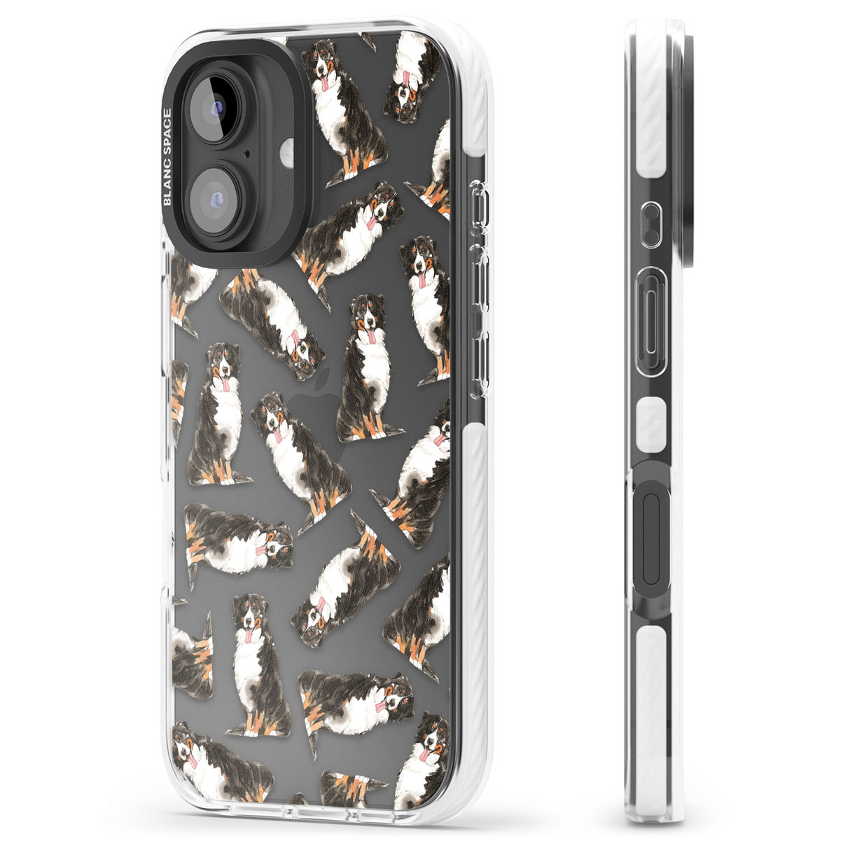 iPhone 16 Pro Max Bernese Mountain Dog Watercolour Dog Pattern Black Impact Phone Case