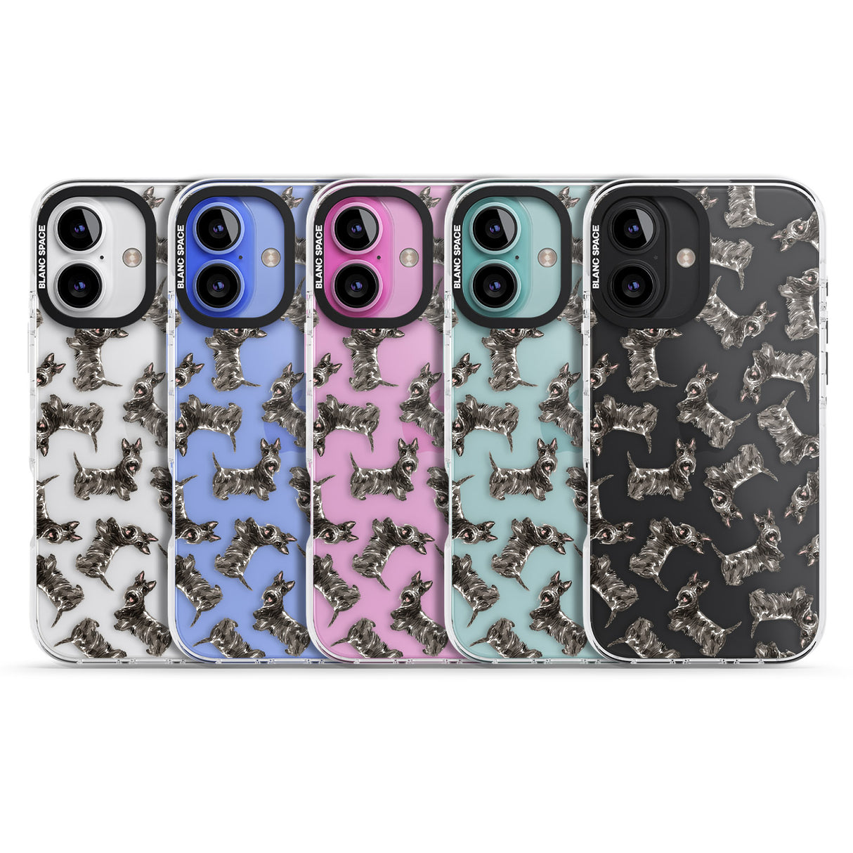 iPhone 16 Pro Max Scottish Terrier Watercolour Dog Pattern Black Impact Phone Case