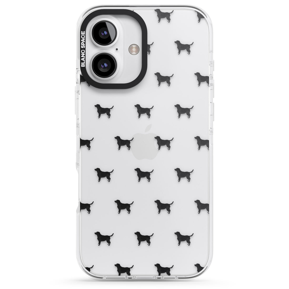 iPhone 16 Pro Max Black Labrador Dog Pattern Clear Black Impact Phone Case