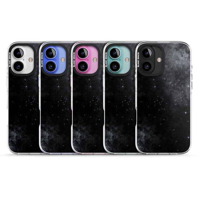 iPhone 16 Pro Max Night Sky Galaxies: Shimmering Stars Black Impact Phone Case