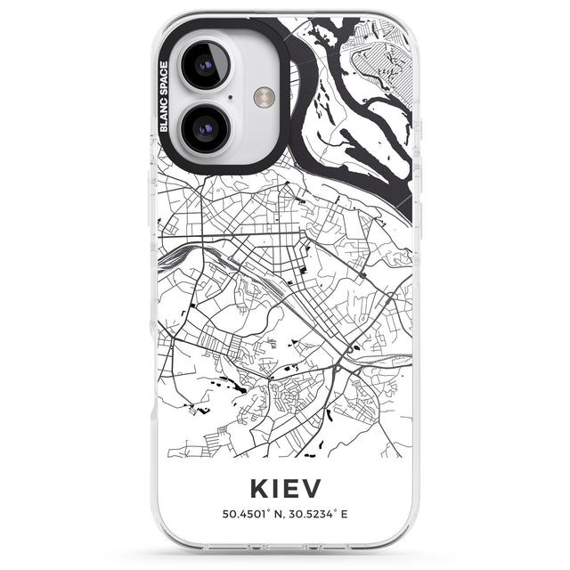 iPhone 16 Pro Max Map of Kiev, Ukraine Black Impact Phone Case